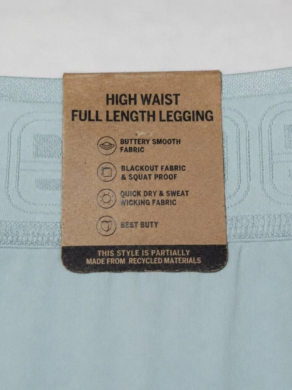 Pink Womens XL Leggings Active High Waist Full Length Light Green NWT - Picture 3 of 7